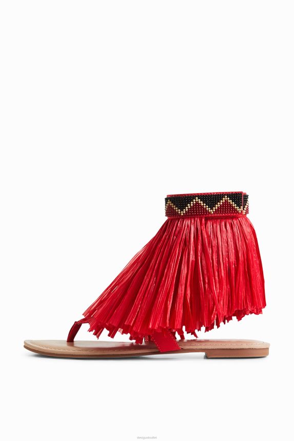 Women DesigualStella Jean fringed flat sandal Footwear 68X2401471