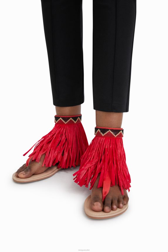 Women DesigualStella Jean fringed flat sandal Footwear 68X2401471