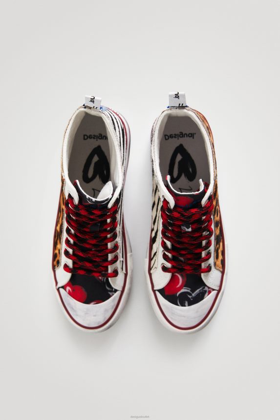Women DesigualAnimal print high-top platform sneakers Footwear 68X2401473
