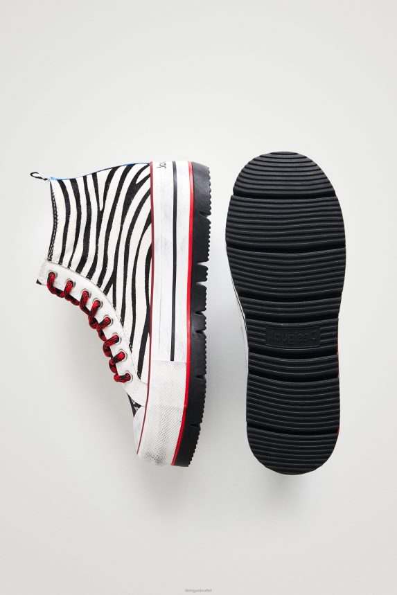 Women DesigualAnimal print high-top platform sneakers Footwear 68X2401473