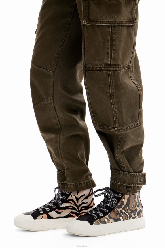 Women DesigualHigh-top animal print sneakers Footwear 68X2401493