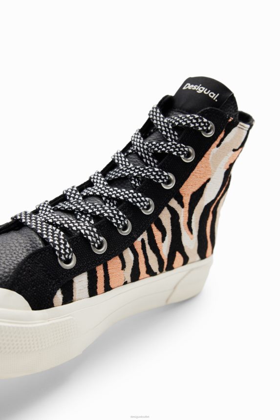 Women DesigualHigh-top animal print sneakers Footwear 68X2401493