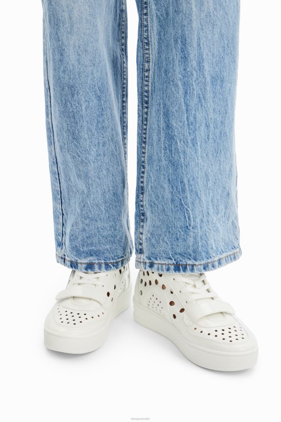 Women DesigualHigh-top hole sneakers Footwear 68X240559
