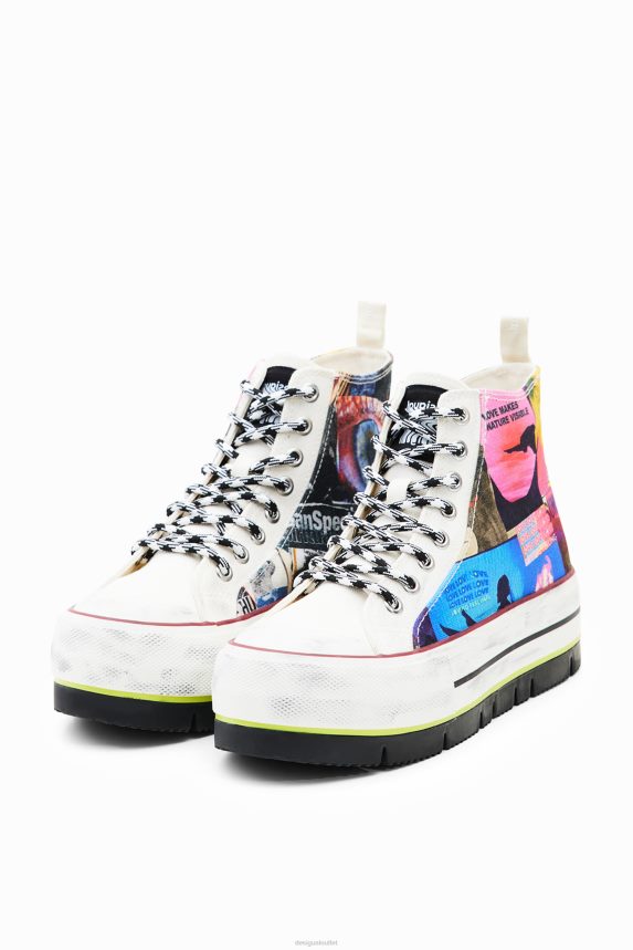Women DesigualHigh-top platform collage sneakers Footwear 68X2401464
