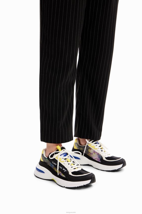 Women DesigualPatchwork zip-up running sneakers Footwear 68X2401490