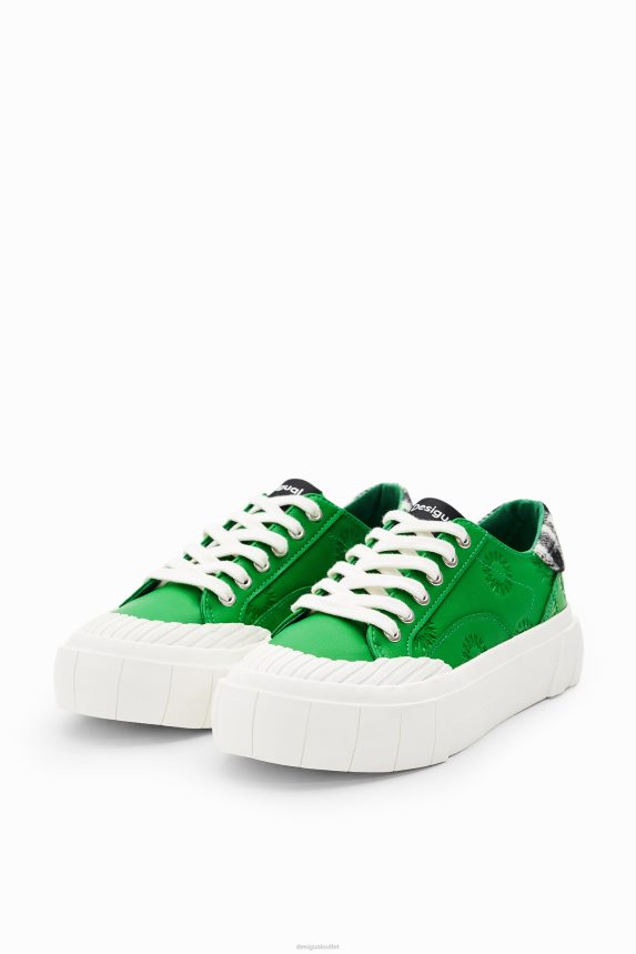 Women DesigualTartan platform sneakers Footwear 68X2401498