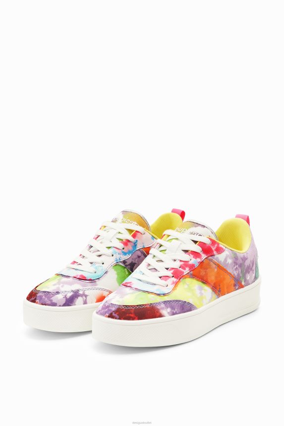 Women DesigualWatercolour patchwork platform sneakers Footwear 68X2401503